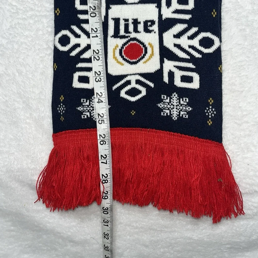 Miller Lite Beer Scarf Molson Coors Brewing Winter Christmas Ugly Sweater Theme